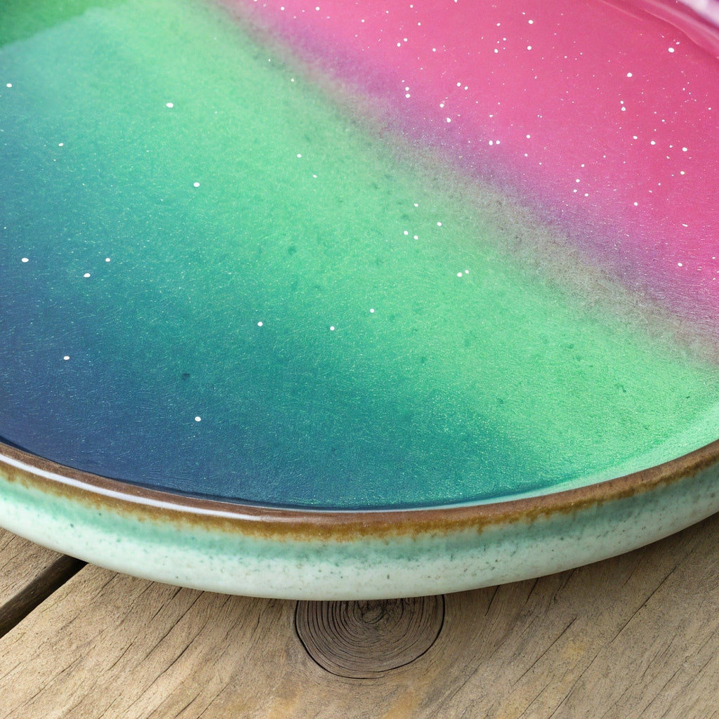 Bernatexshop Piatto Aurora Boreale — dettaglio del bordo anteriore e del profilo