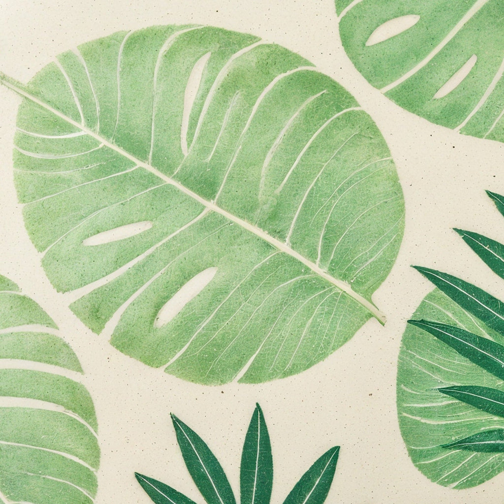 Bernatexshop Piatto Tropicale — dettaglio macro della superficie smaltata