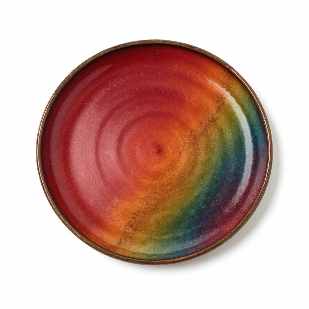 Piatto Arcobaleno — vista dall'alto del piatto con sfumature arcobaleno
